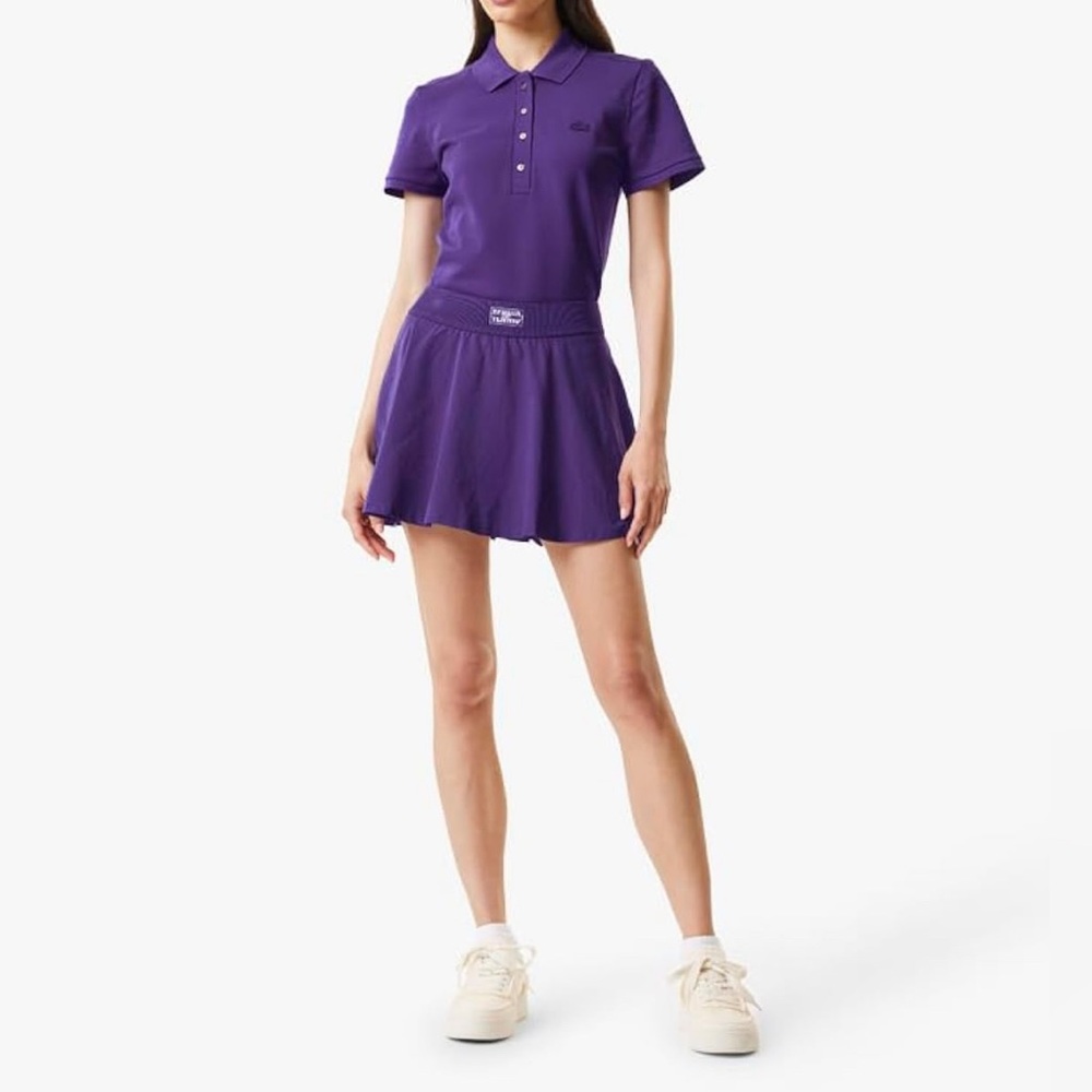 Lacoste x Bandier Purple Pleated Performance Tennis Skirt 42 (10)